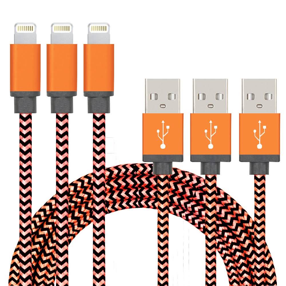 3-Pack: Nylon Braided Cables