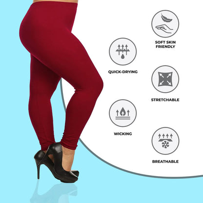 3-Pack: Plus Size Women's Casual Ultra-Soft Workout Yoga Leggings