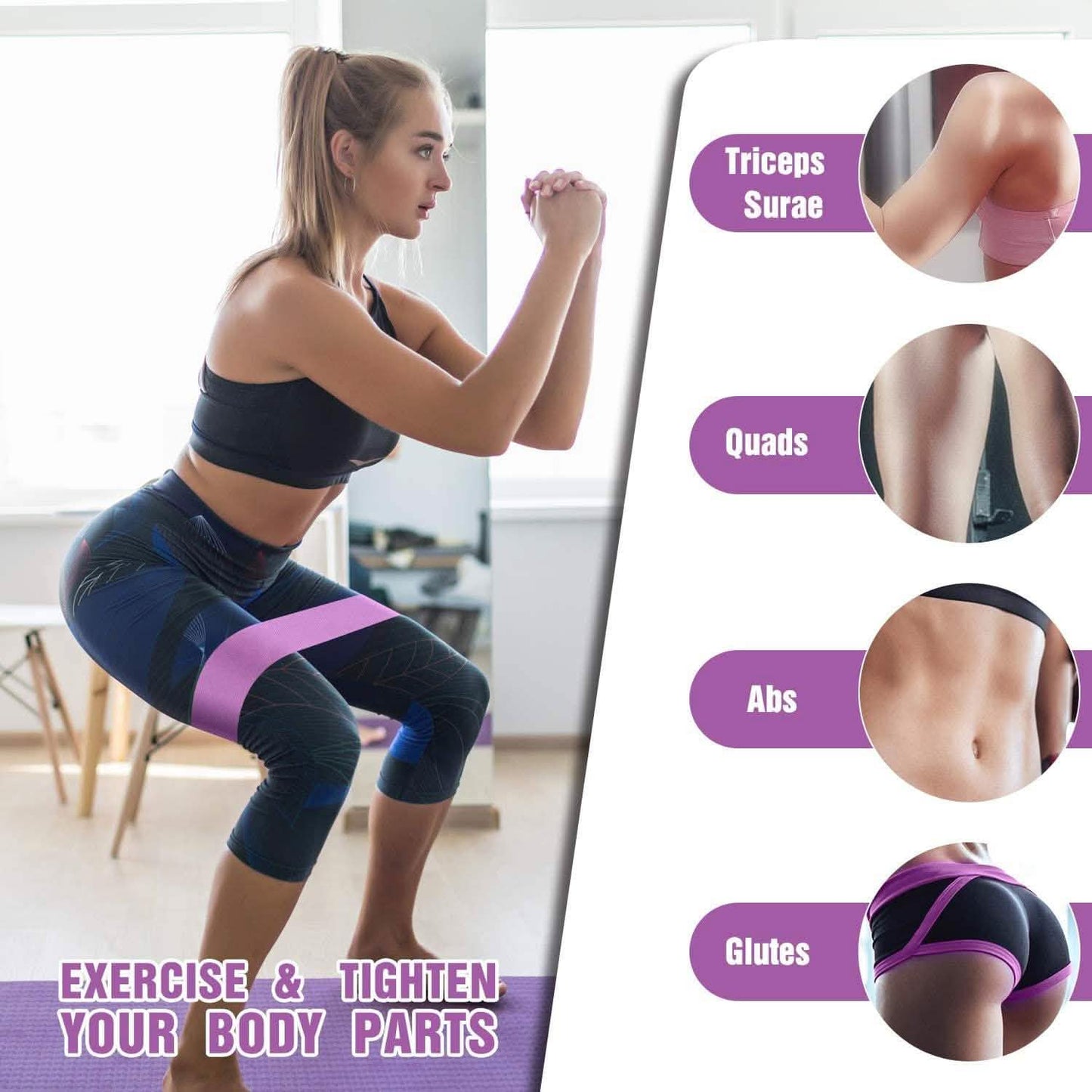 3-Pack: Resistance Bands for Legs and Butt Exercise