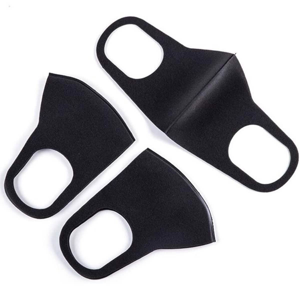 3-Pack: Reusable Black Face Mask