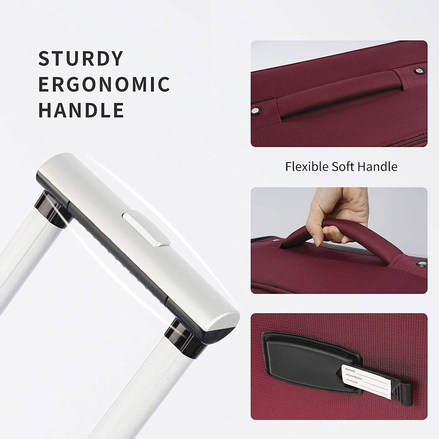 3-Pack: Softside Travel Luggage Set with TSA Lock