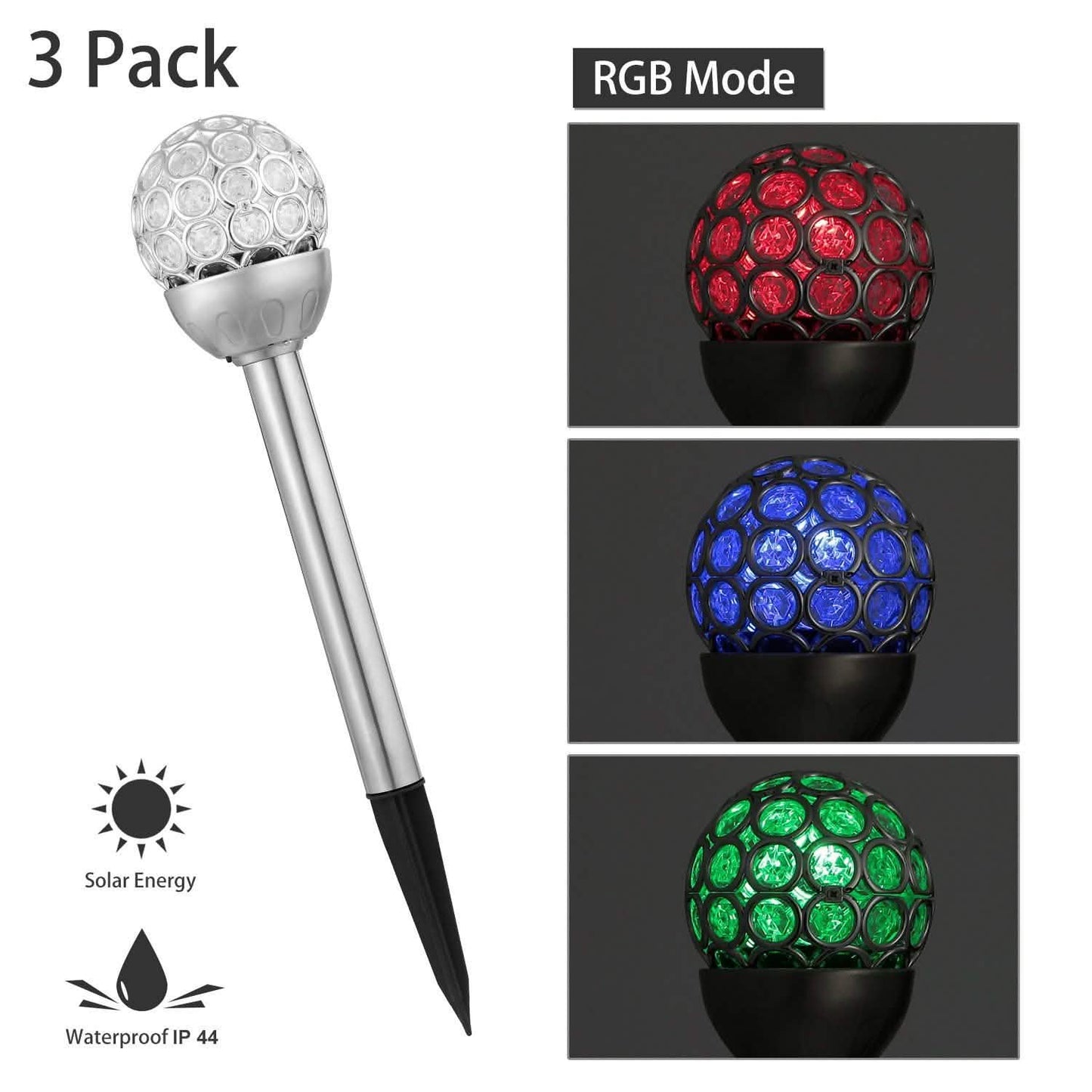 3-Pack: Solarek Outdoor Solar Lights