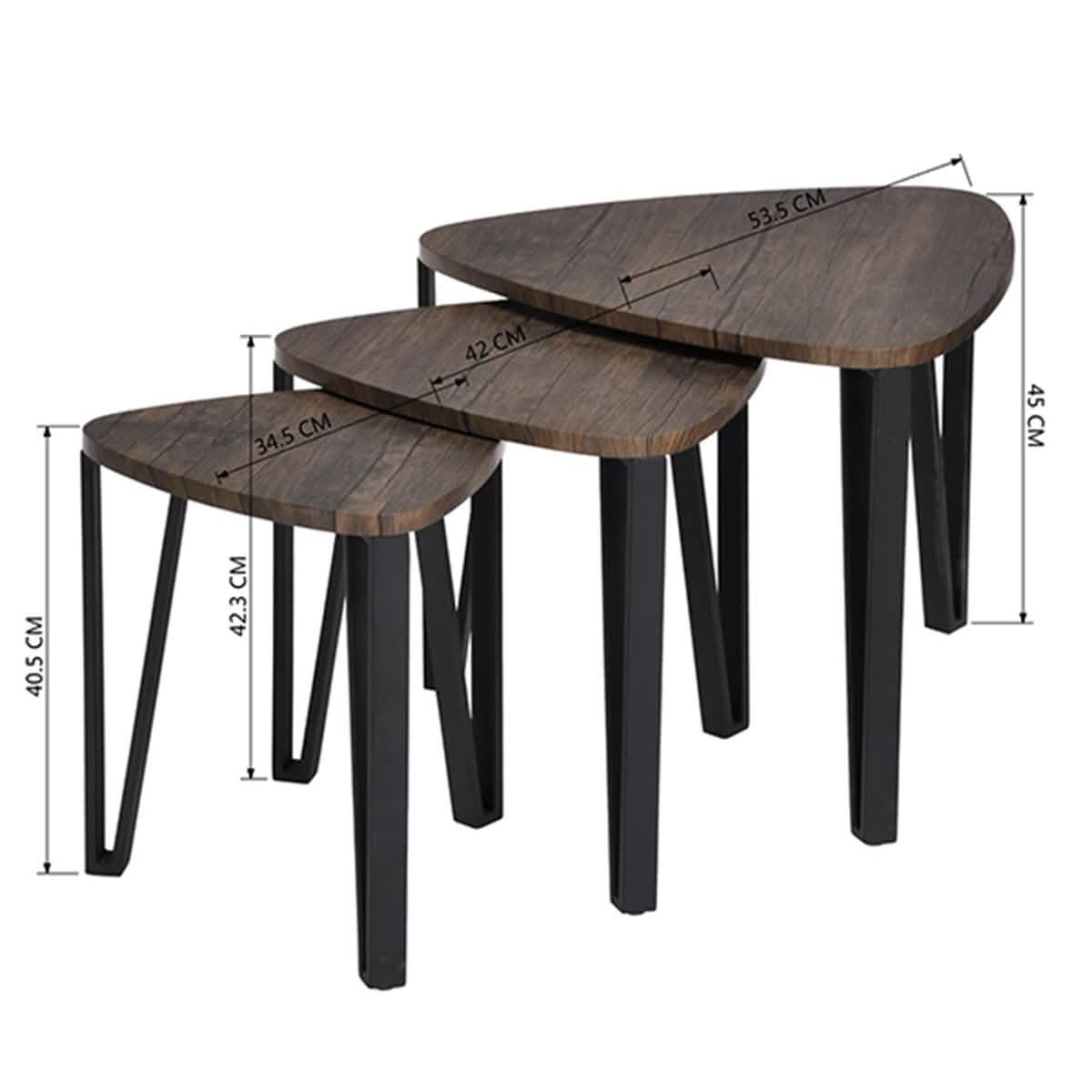 3-Pack: Stacking Side Table Set