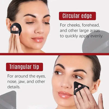 3-Pack: Triangle Powder Puff for Loose Powder and Liquid Cosmetic