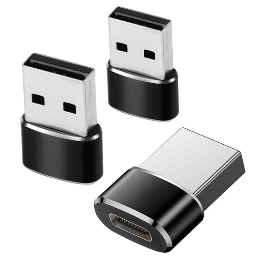 3-Pack: USB C Type-C Female to USB Type A Male Port Converter