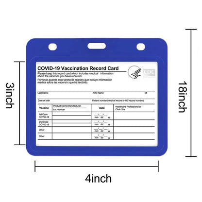 3-Pack: Waterproof Hard Case CDC Vaccination Card Holder With Lanyards