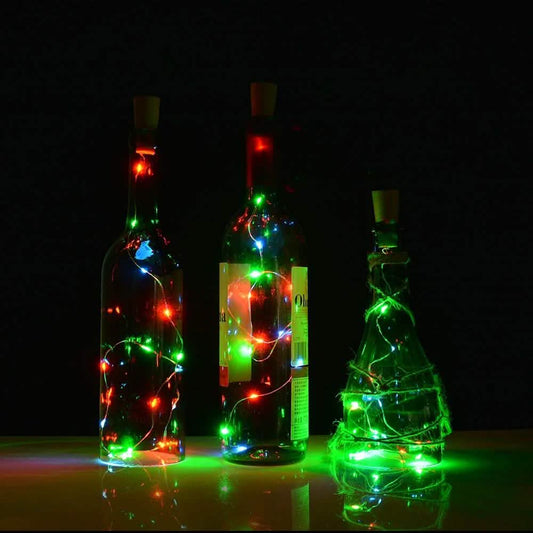 3-Pack: Wine Bottle Cork Copper LED Light Strips Rope Lamp Kit DIY Colorful