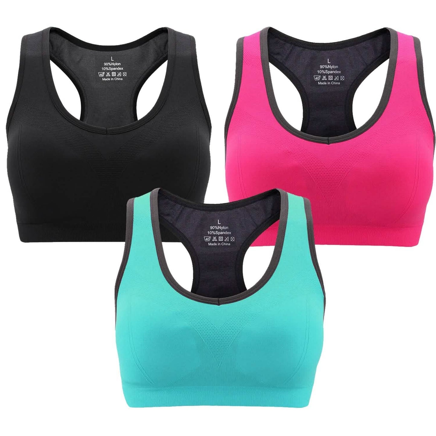 3-Pack: Women Padded Sports Bras