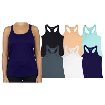 3-Pack: Women's Moisture Wicking Racerback Tank
