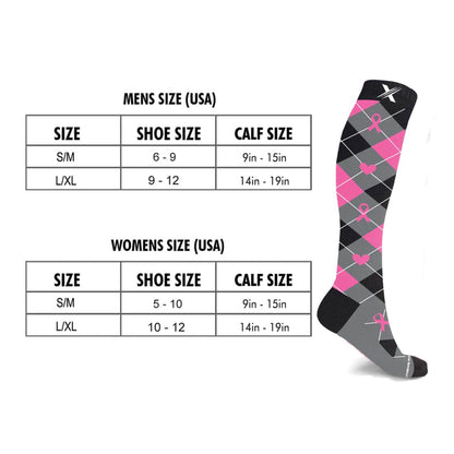 3-Pair: Breast Cancer Awareness Knee High Compression Socks
