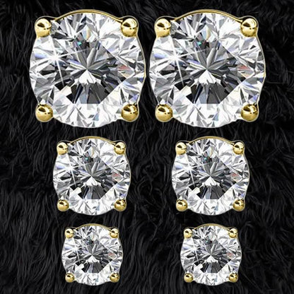 3-Pairs: Elements of Love Crystal Stud Earrings