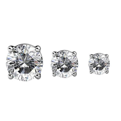 3-Pairs: Elements of Love Crystal Stud Earrings