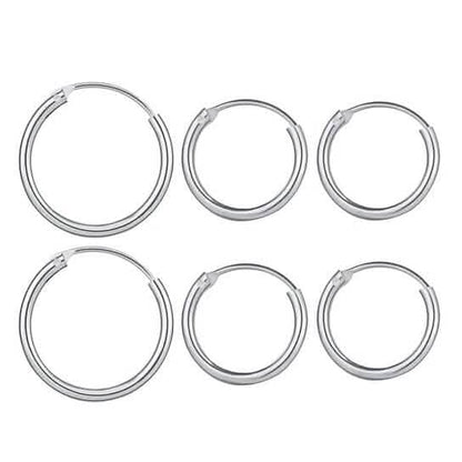 3-Pairs: Endless Hoop Earrings