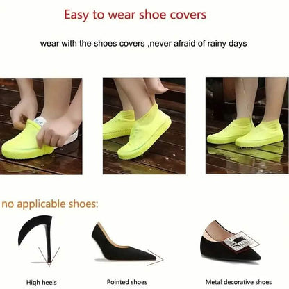 3-Pairs: Outdoor Latex Rain Boots Waterproof Shoe Cover