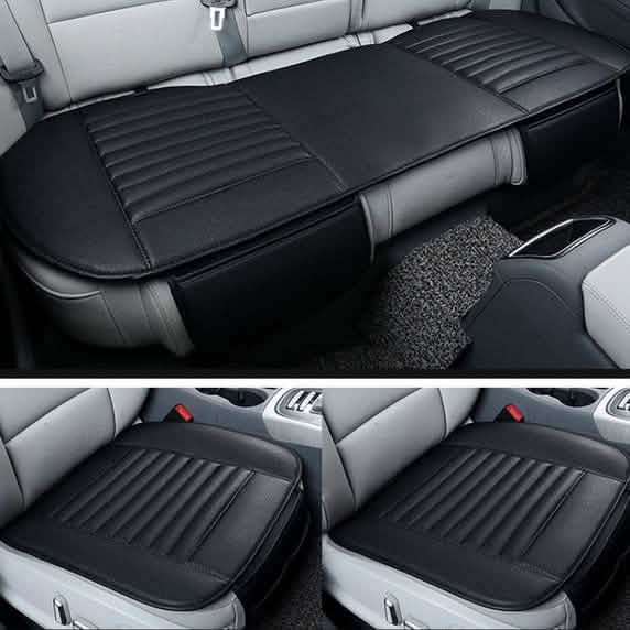 3-Piece: Breathable Bamboo PU Leather Car Seat Cover