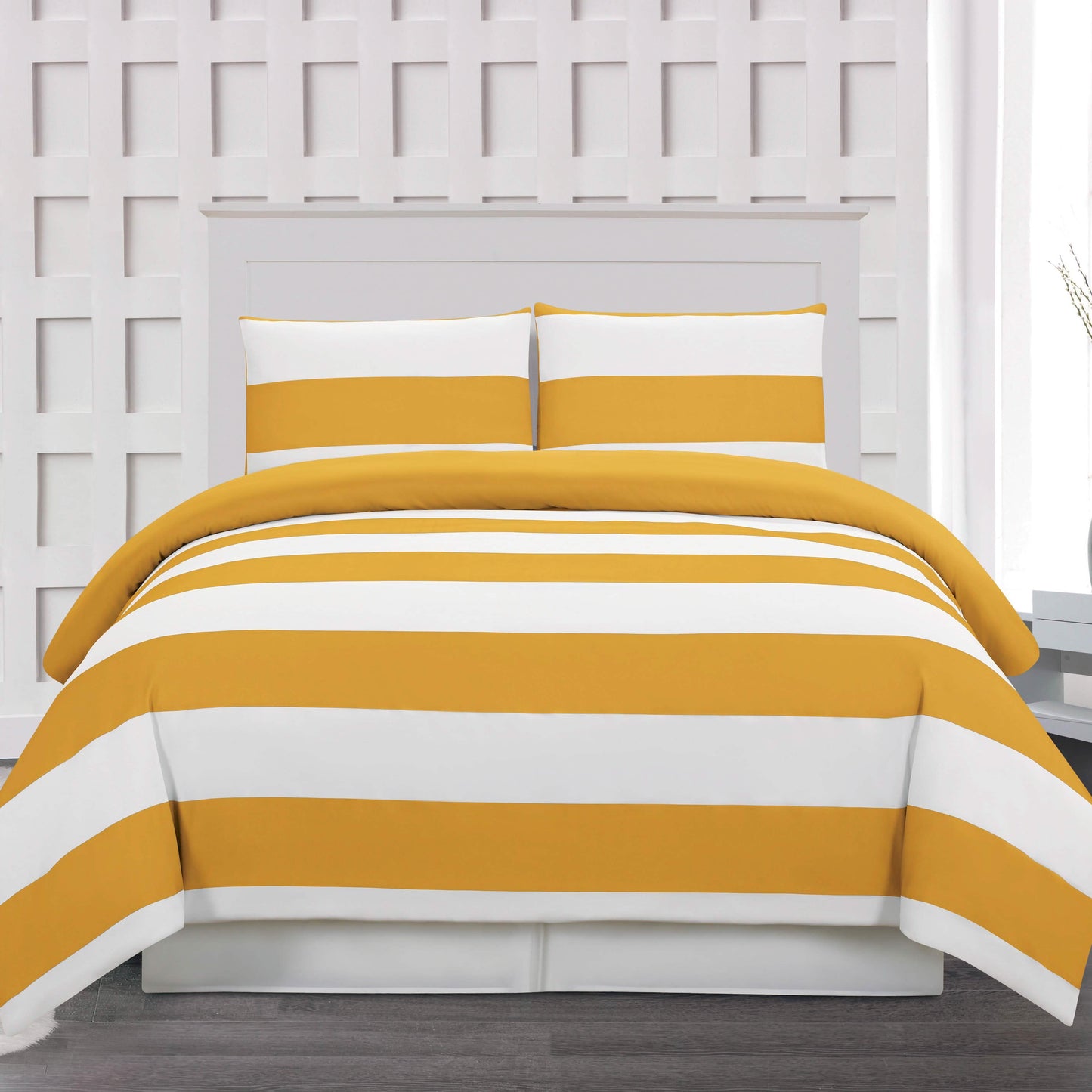3-Piece: Cabana Stripe Reversible Hypoallergenic Duvet Set