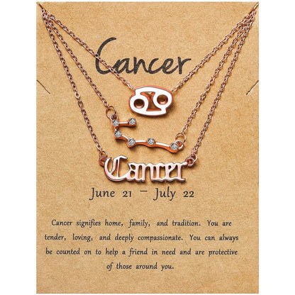 3-Piece: Constellation Zodiac Layer Necklaces