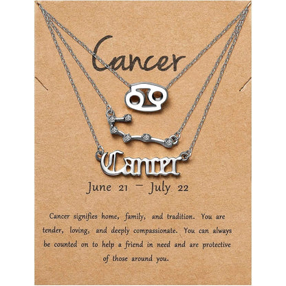3-Piece: Constellation Zodiac Layer Necklaces