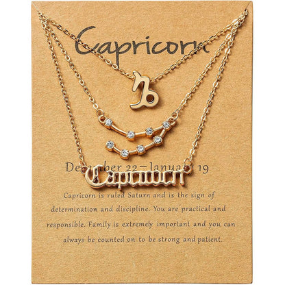 3-Piece: Constellation Zodiac Layer Necklaces