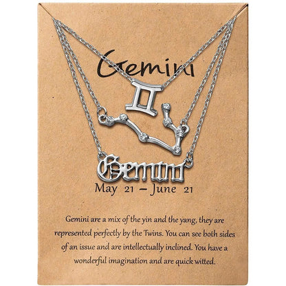 3-Piece: Constellation Zodiac Layer Necklaces