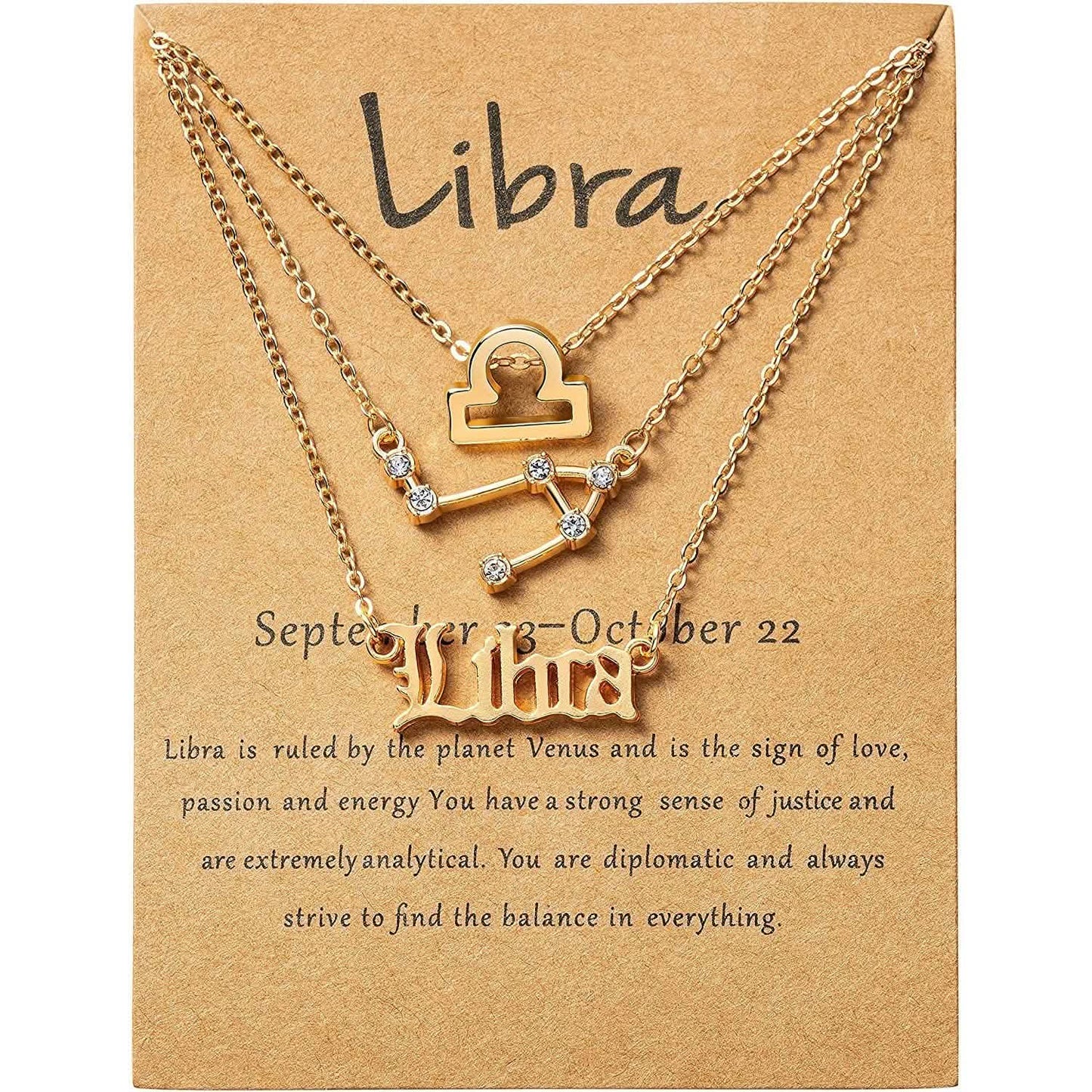 3-Piece: Constellation Zodiac Layer Necklaces