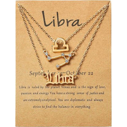 3-Piece: Constellation Zodiac Layer Necklaces