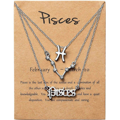 3-Piece: Constellation Zodiac Layer Necklaces