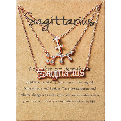 3-Piece: Constellation Zodiac Layer Necklaces