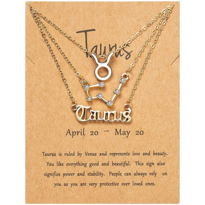 3-Piece: Constellation Zodiac Layer Necklaces