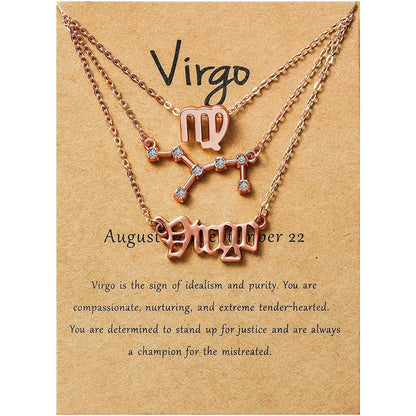 3-Piece: Constellation Zodiac Layer Necklaces