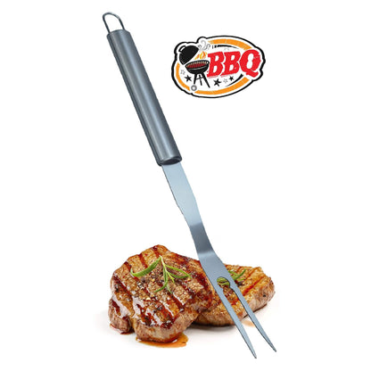 3-Piece: Heavy-Duty BBQ Grilling Stainless Steel Spatula Fork and Tongs