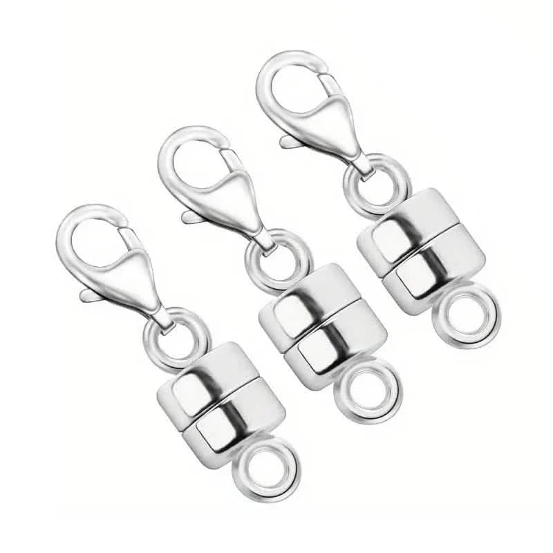 3-Piece: Magnetic Lobster Clasp Necklace Converter with Strong Magnetic Closure