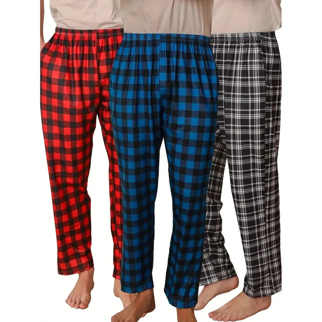 3-Piece: Mens Pajama Pants Loungewear Sleepwear