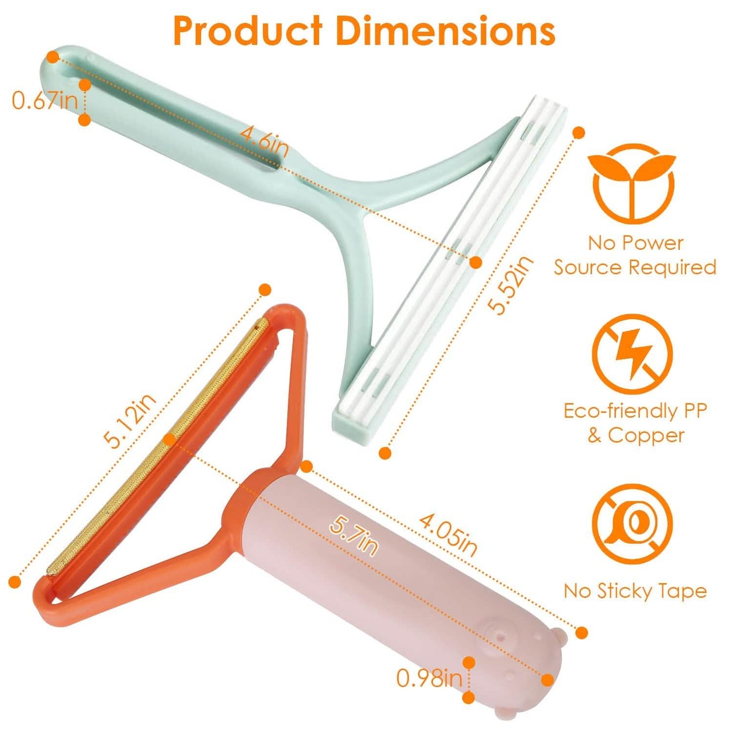 3-Piece: Portable Reusable Double Side Lint Remover