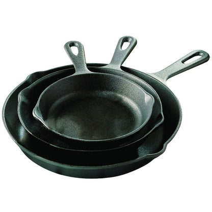 3-Piece: Pre-Seasoned Cast Iron Skillet Set