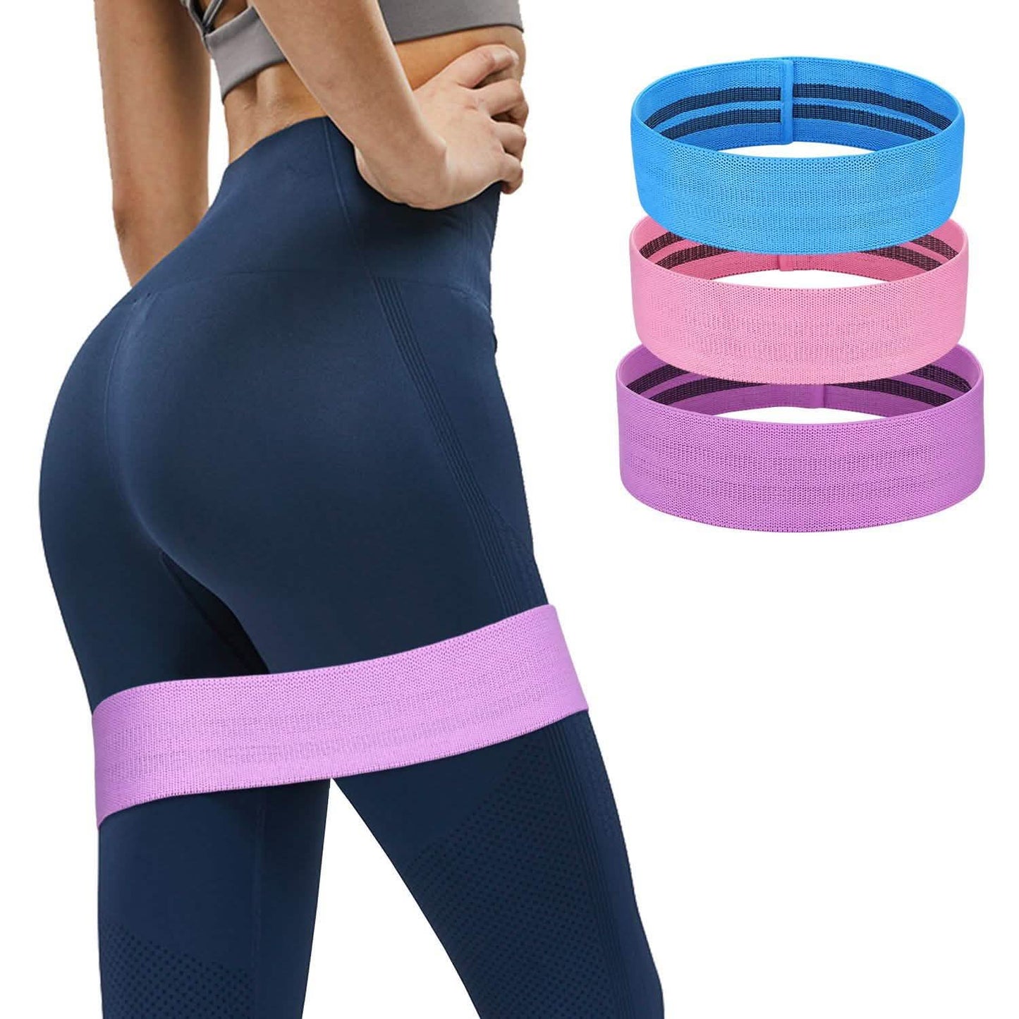 3-Piece: Resistance Loop Bands Hip Legs Training Set