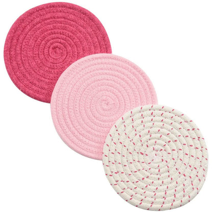 3-Piece Set: 100% Pure Cotton Thread Weave Hot Pot Holders