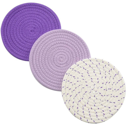 3-Piece Set: 100% Pure Cotton Thread Weave Hot Pot Holders