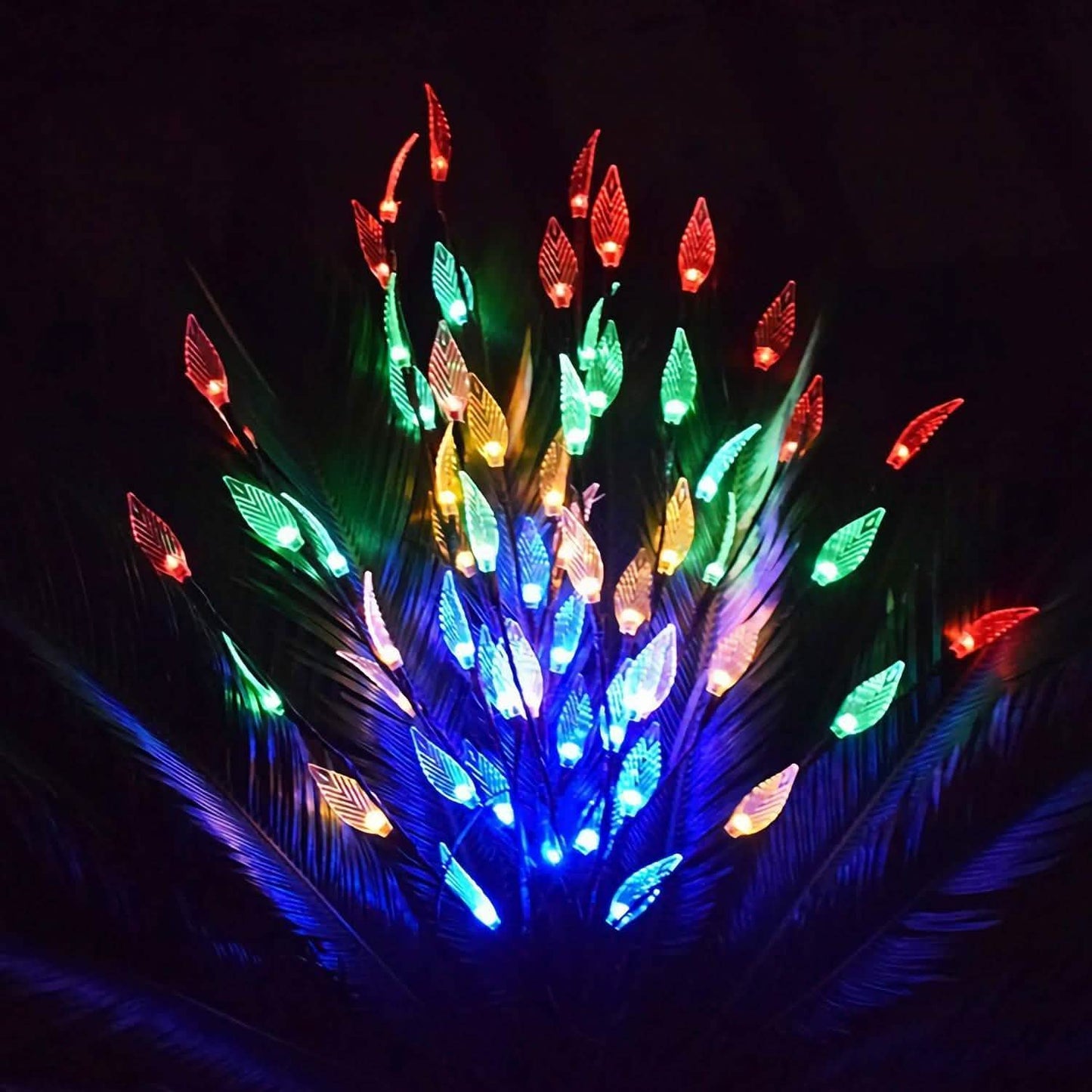 3-Piece Set: 60 LED Solar Garden Lights Tree Branch Leaf Shape Lamp