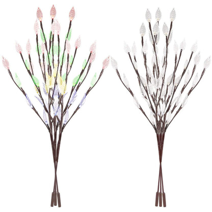 3-Piece Set: 60 LED Solar Garden Lights Tree Branch Leaf Shape Lamp