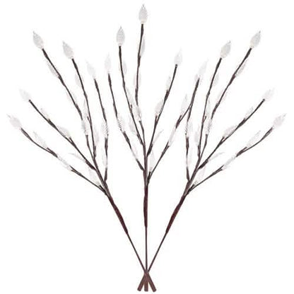 3-Piece Set: 60 LED Solar Garden Lights Tree Branch Leaf Shape Lamp