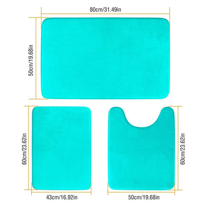 3-Piece Set: Bathroom Rug Set Plush Velvet Bath Carpet