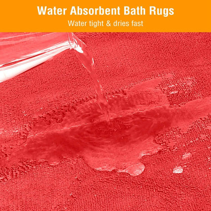 3-Piece Set: Bathroom Rug Set Plush Velvet Bath Carpet