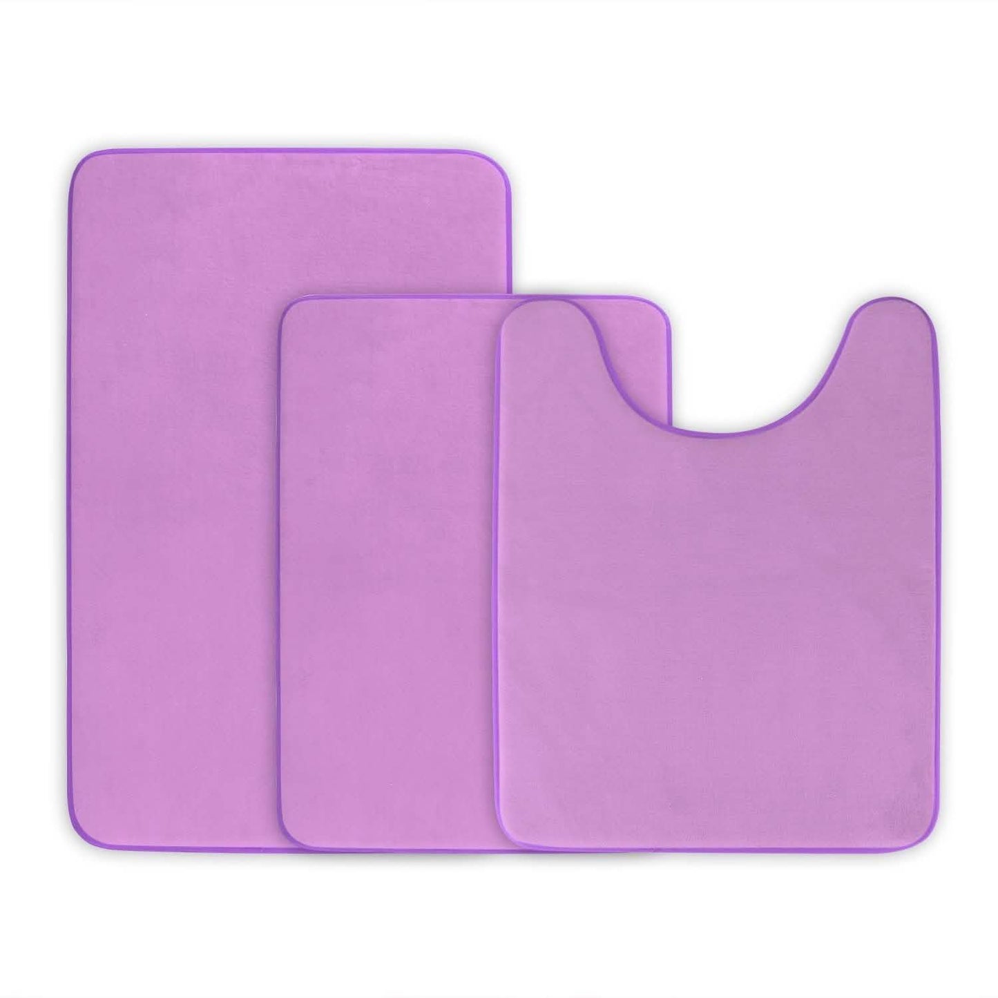3-Piece Set: Bathroom Rug Set Plush Velvet Bath Carpet