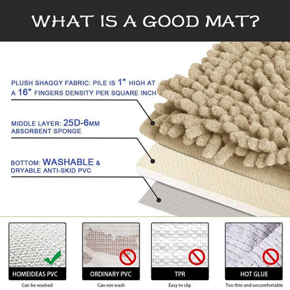 3-Piece Set: Bathroom Rugs Set Ultra Soft Non Slip and Absorbent Chenille