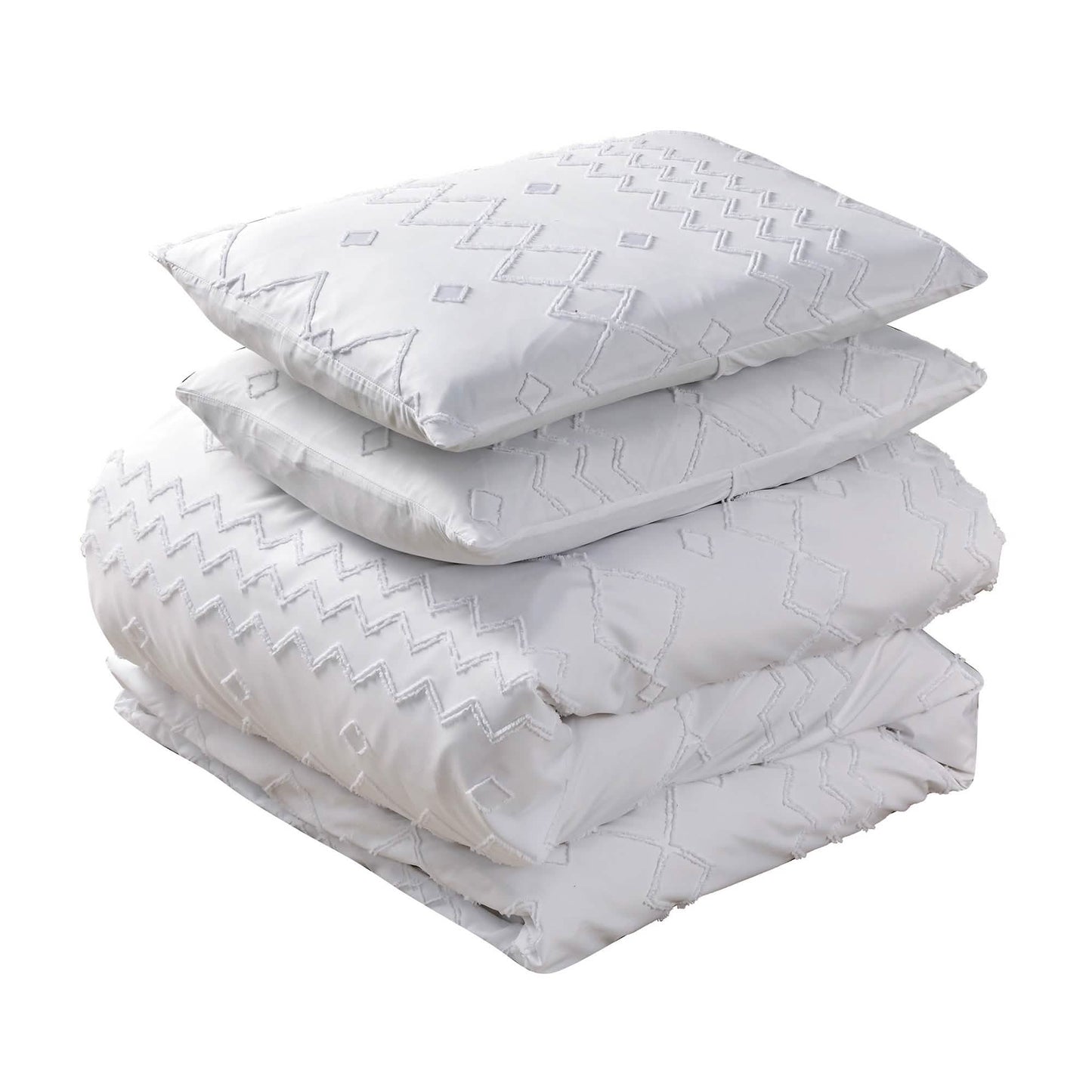 3-Piece Set: Bibb Home Tufted Clipped Duvet Cover