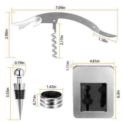 3-Piece Set: Corkscrew Bottle Opener Set