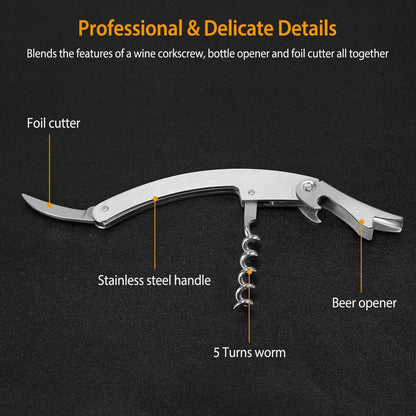 3-Piece Set: Corkscrew Bottle Opener Set