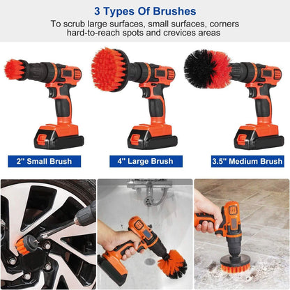 3-Piece Set: Drill Brush Power Scrubber