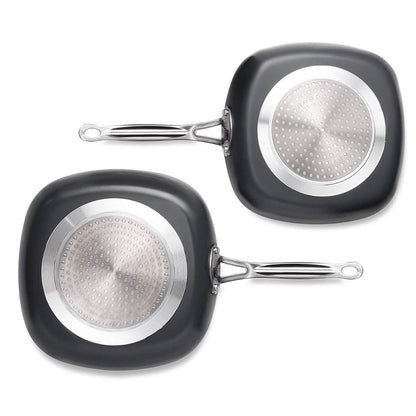 3 Piece Set: Gotham Steel 1682 Nonstick Copper Square Shallow Pan